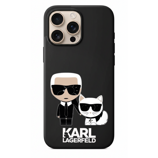 Karl Lagerfeld ve Kedisi Tasarımlı Telefon Kılıfı (SC27)