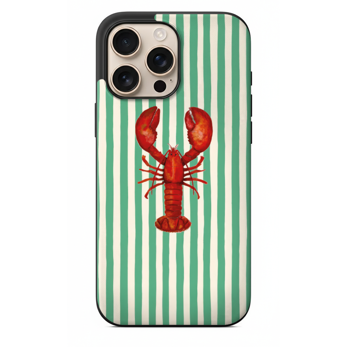 Yeşil Çizgili Istakoz Desenli Telefon Kılıfı (SV46)