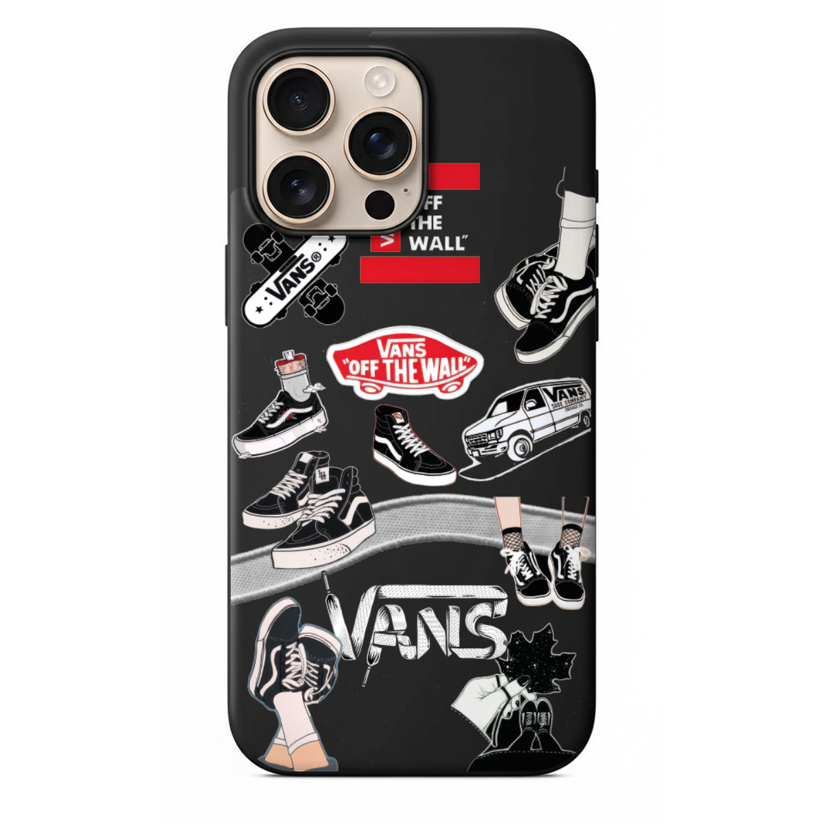 Vans Ayakkabı ve Sticker Tasarımlı Telefon Kılıfı (SC32)
