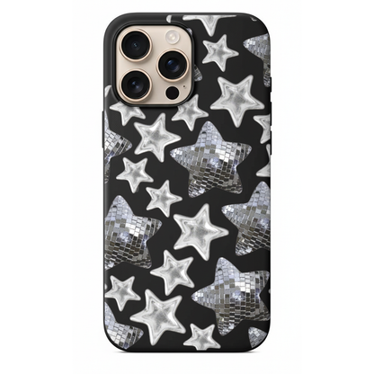 Gümüş Disko Yılldızlı Telefon Kılıfı (WV73)