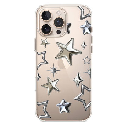 Gümüş Disko Yılldızlı Telefon Kılıfı (WV73)