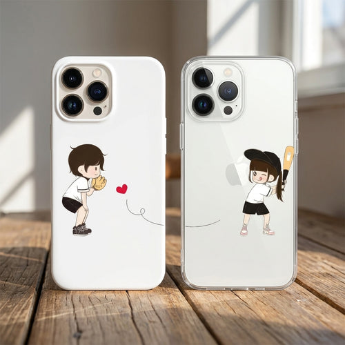 Beyzbol Oyuncusu Anime Çift Figürlü İkili Sevgili Telefon Kılıfı Seti