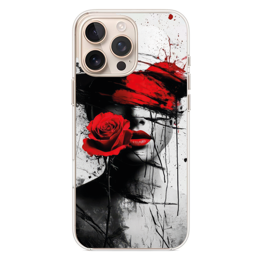 The Rose Muse Kırmızı  Noir Kadın Portresi Kılıf (SV22)