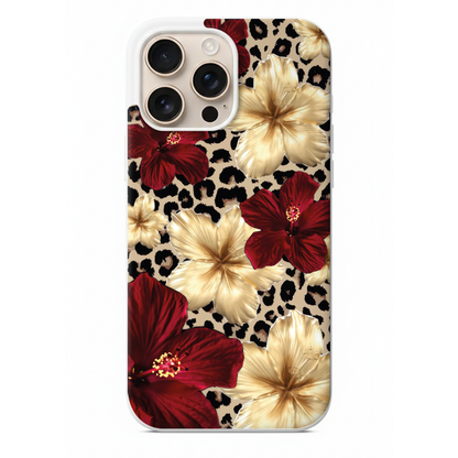 Luxe Wild Serisi İkonik Hayvan Desenli ve Altın Işıltılı Floral Tasarımlı kılıf (WV15)