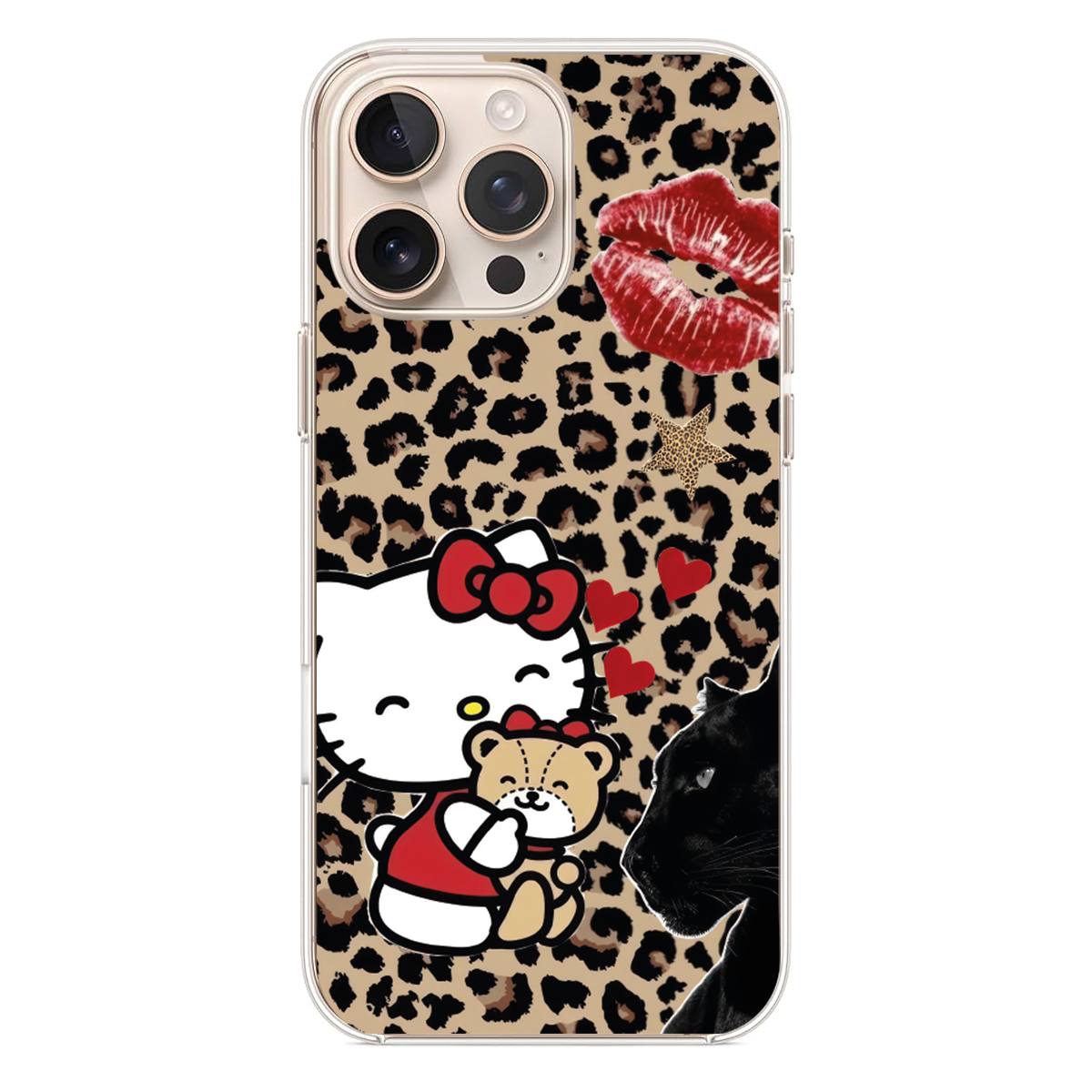Leopar Desenli Öpücüklü Telefon Kılıfı (KC04)