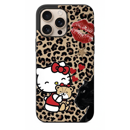 Leopar Desenli Öpücüklü Telefon Kılıfı (KC04)