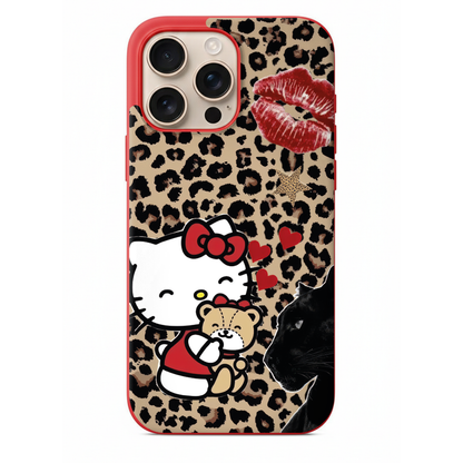 Leopar Desenli Öpücüklü Telefon Kılıfı (KC04)