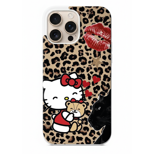 Leopar Desenli Öpücüklü Telefon Kılıfı (KC04)