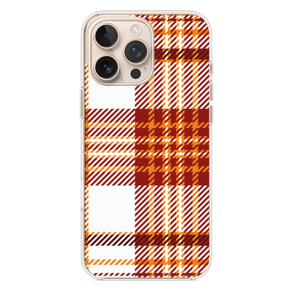 Modern Kırmızı-Turuncu Ekose ve Çizgili Desenli Telefon Kılıfı(SV32)