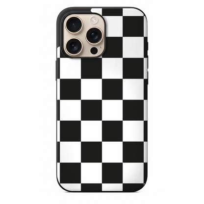 Siyah Beyaz Klasik Dama Desenli Telefon Kılıfı (SV19)