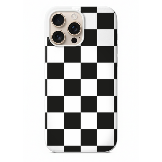 Siyah Beyaz Klasik Dama Desenli Telefon Kılıfı (SV19)