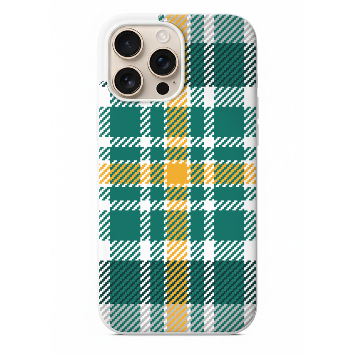 Modern Yeşil ve Sarı Ekose Desenli Telefon Kılıfı(SV33)