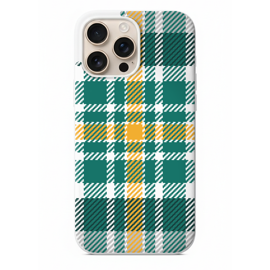 Modern Yeşil ve Sarı Ekose Desenli Telefon Kılıfı(SV33)