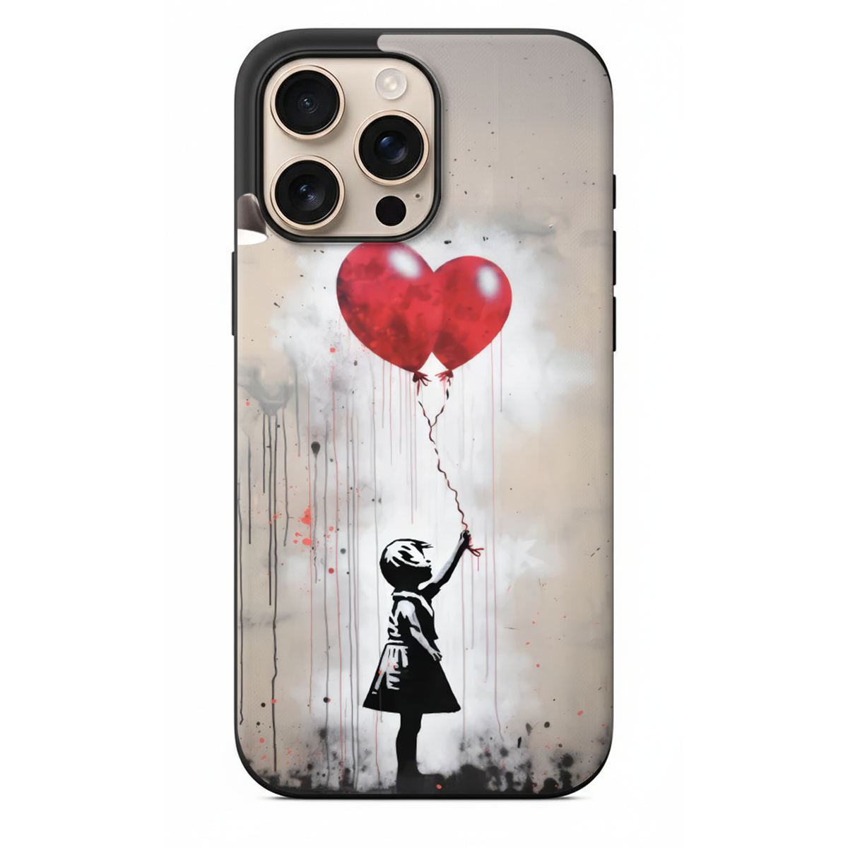 Kırmızı Kalp Balonlu Kız Telefon Kılıfı (PV01)