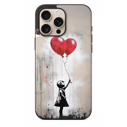 Kırmızı Kalp Balonlu Kız Telefon Kılıfı (PV01)