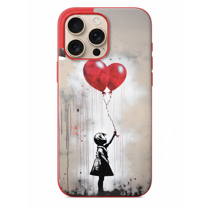 Kırmızı Kalp Balonlu Kız Telefon Kılıfı (PV01)