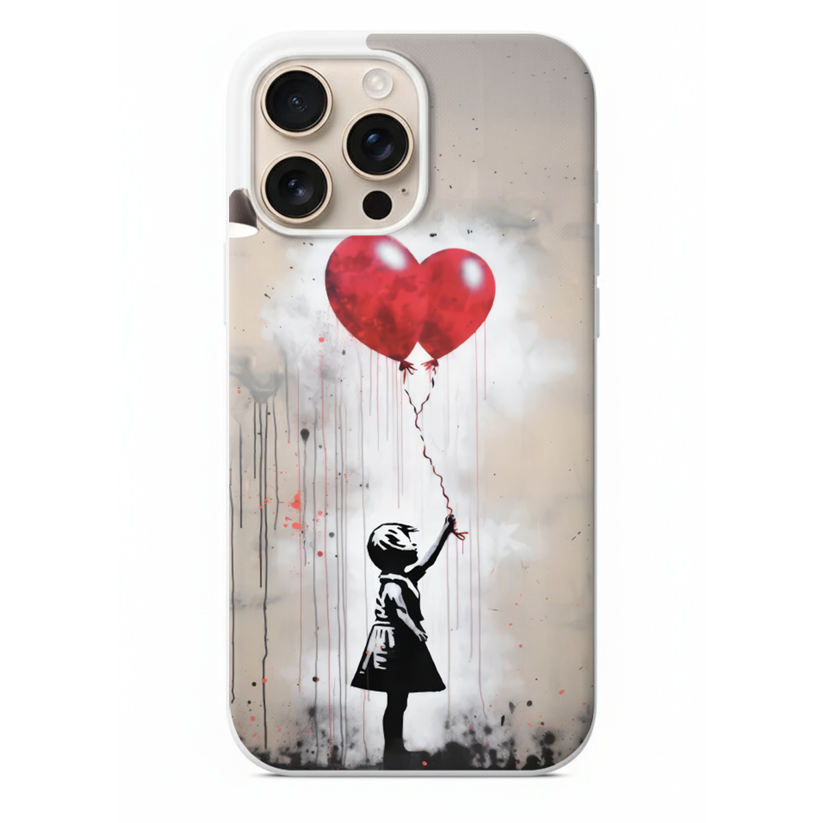 Kırmızı Kalp Balonlu Kız Telefon Kılıfı (PV01)