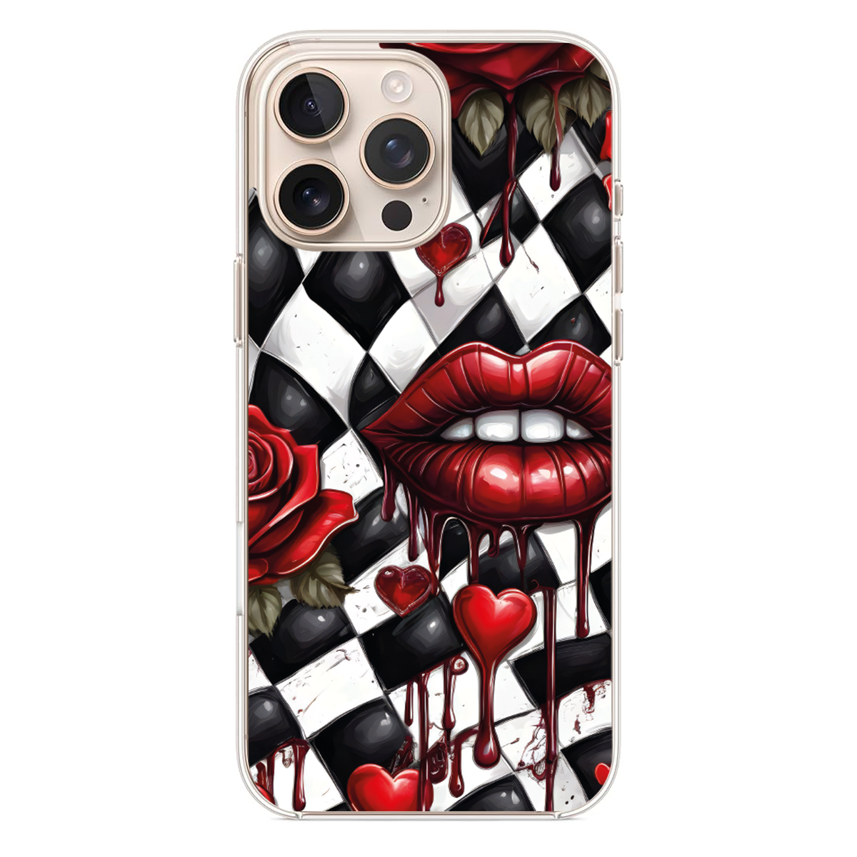 Punk Style Damlayan Kalp ve Dudak Telefon kılıfı (PV05)